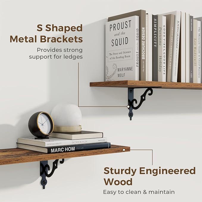 RICHFOCUS Floating Shelves for Wall Decor, 39.4W x 8D Shelves Set of 2 - Image 4