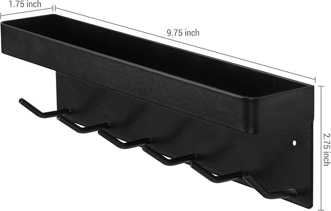 MyGift Wall Mounted Black Metal Key Rack - Image 3