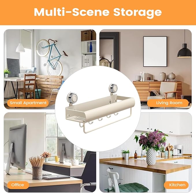 Bathroom Rack - Drill Free Shower Organizer, Rustproof Shelf, Adhesive Wall - Image 6