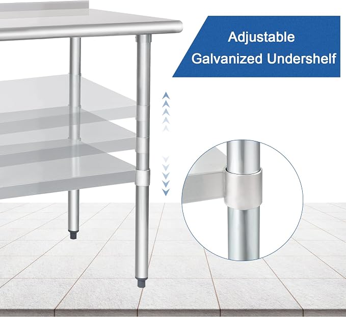 HARDURA Stainless Steel Table Prep & Work Table 24 x 60 Inches NSF Heavy Duty - Image 4