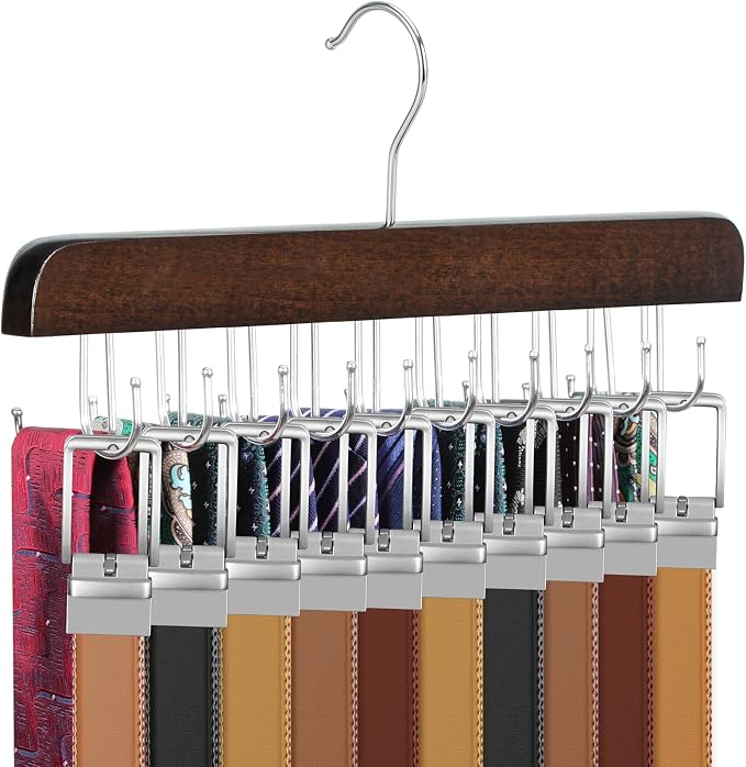 TOPIA HANGER 20 Hooks Belt Tie Hanger Space Saving by TOPIAHANGER