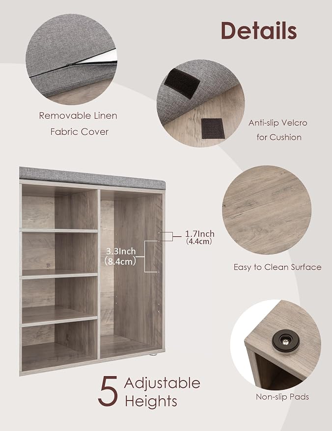 DINZI LVJ Shoe Storage Bench - Image 4