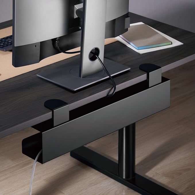Mount-It! Clamp-On Under Desk Cable Management Tray – No-Drill Metal Cable - Image 2