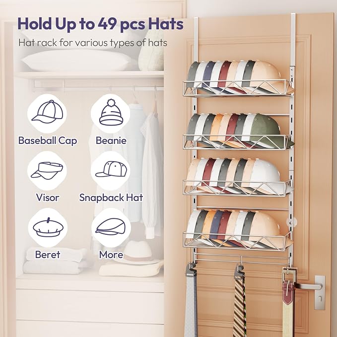 SWTYMIKI Over Door Hat Organizer - Image 2