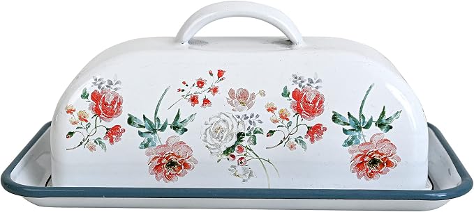 Enameled Farmhouse Vintage Butter Dish by Quorvynne