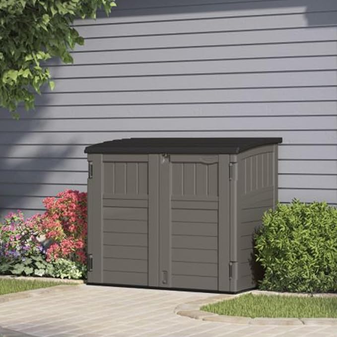 Suncast Outdoor Storage Shed for Backyard and Garden, Horizontal, Stoney Grey - Image 5