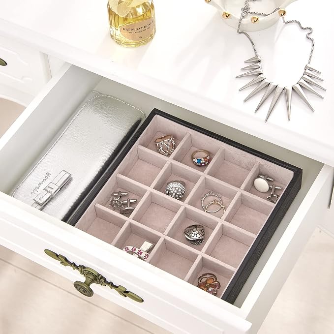 BEWISHOME Jewelry Organizer Tray Stackable Earring Storage Trays - Image 5