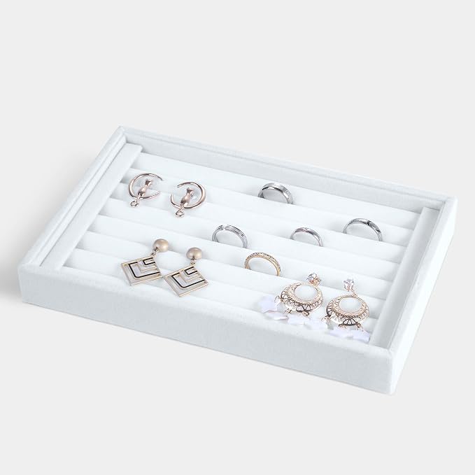 Valyria Velvet 7 Slots Ring Earrings Trays Showcase Display Jewelry Organizer - Image 2