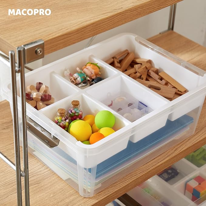 17 QT Plastic Storage Box with Removable Tray Craft Organizers and Storage - Image 5