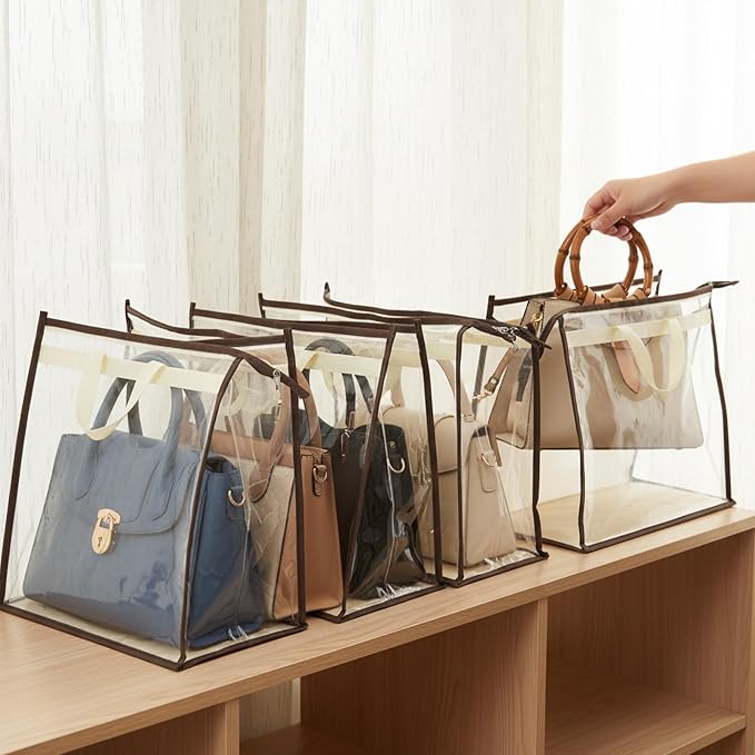 12 Pack Beige Handbag Purse Storage Organizer - Image 5