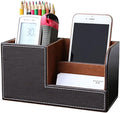 KINGFOM Desk Organizer Office Supplies Caddy Pu Leather Multi-function Storage by KingfomLeatherHomeOfficeDecor