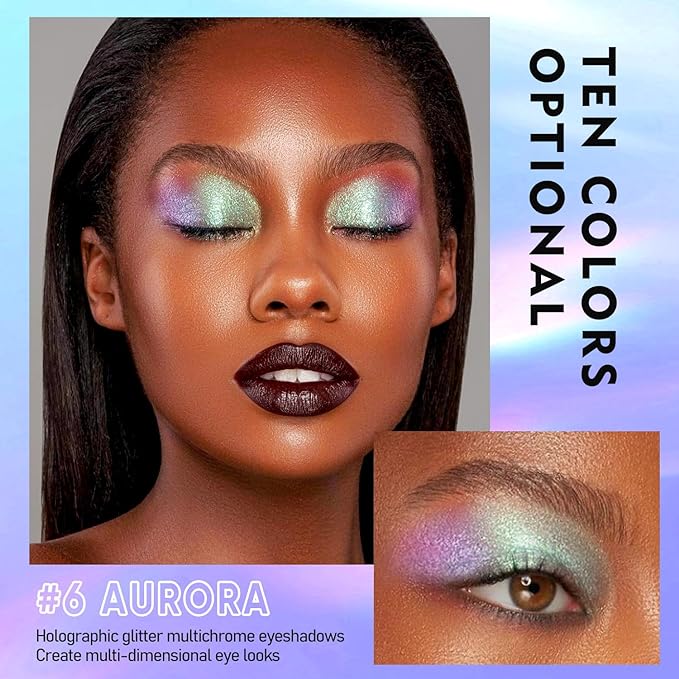 MAKI YIKA Glitter Liquid Eyeshadow Chameleon Metallic Eyeshadow MultiColor - Image 3