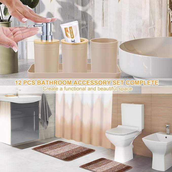 iMucci Bathroom Accessories Beige Bathroom Sets - Image 5