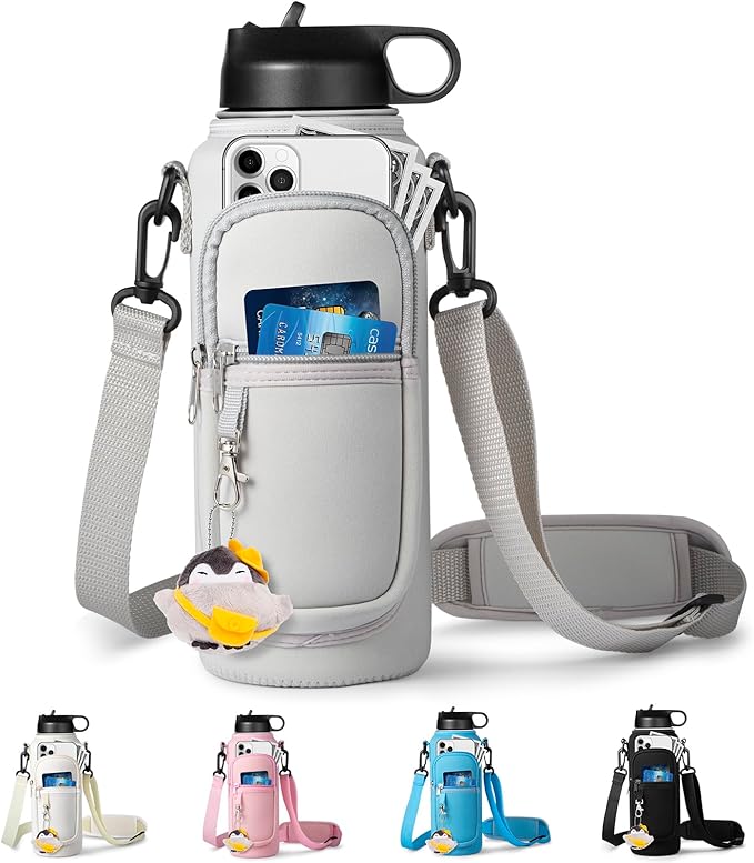 Water Bottle Holder with Strap for Hydroflask 32oz 40oz, Carrier Sling Bag with by RRegen