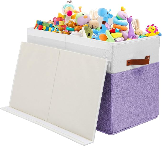 Large Toy Box with Lid, Sturdy Toy Storage Chest Bin Boxes Organizer Basket - Image 6