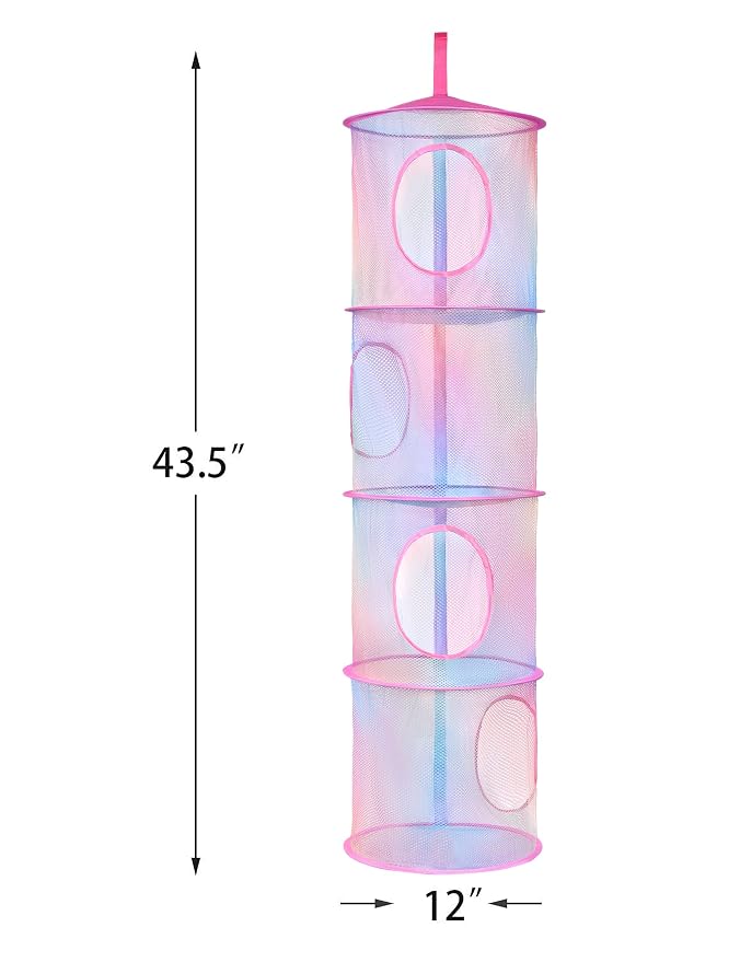 Libeder 2Pcs Mesh Hanging Storage Organizer, 4 Compartments, Casual Style - Image 5