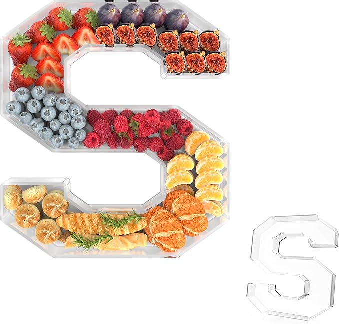 11" Acrylic Letter Charcuterie Tray, Charcuterie Letters Fillable Box by Tdsuco