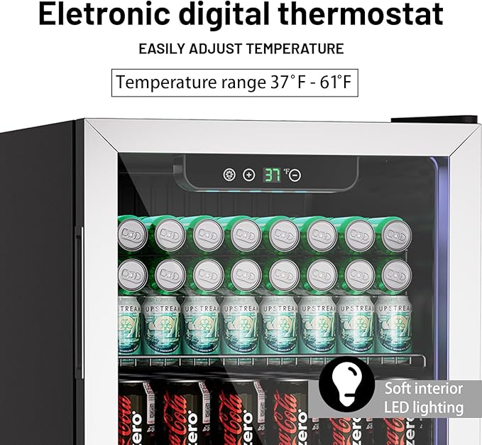 3.1 Cubic Feet Mini Fridge, 110 Can Freestanding Beverage Refrigerator - Image 4