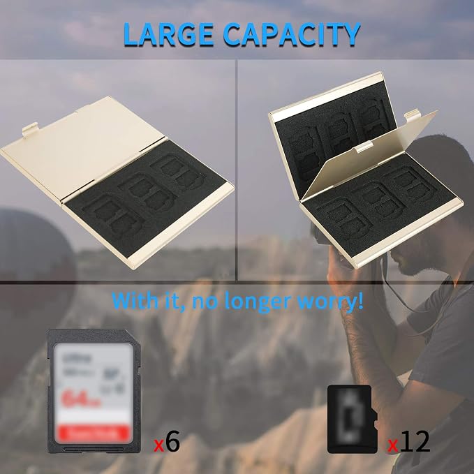SD Card Holder, SD Card Case, LAVILI CF Memory Card Holder Case Aluminum Alloy - Image 4