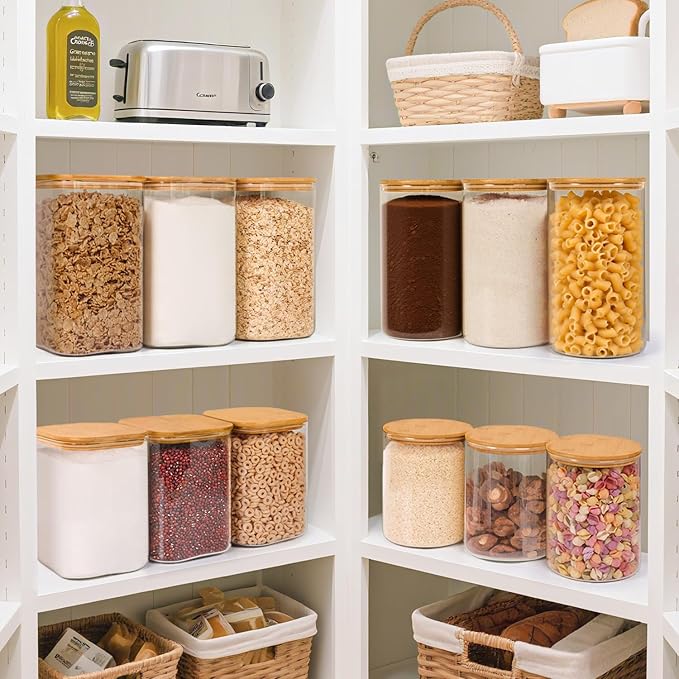 ComSaf 1.2 Gallon Wide Mouth Flour Sugar Storage Containers 2 Pcs, 4.6 Qt Glass - Image 5