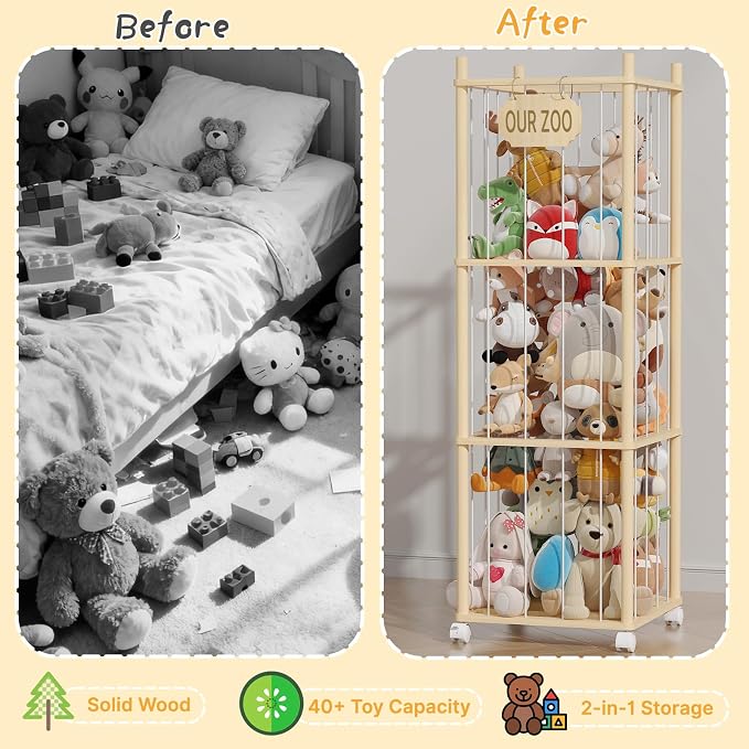 Stuffed Animal Storage, Wood Stuffed Animal Zoo - Image 2