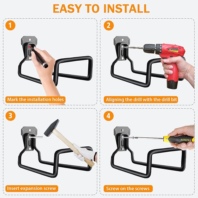 WaterHose Holder, 2 Pack Heavy Duty Wall Mount, Metal Hose Reel, Sturdy Hose - Image 4