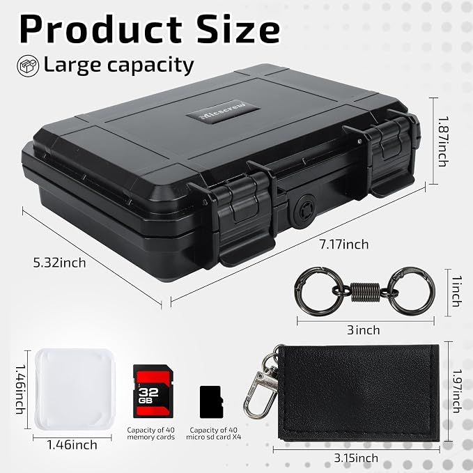 37 Slots Memory Card Case & 36 Transparent Card Cases & 60 Visual Sticky Notes - Image 2