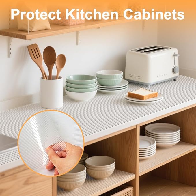 FEXIA Shelf Liners for Kitchen Cabinets Non-Slip Drawer Liner 17.5 Inches x 30 - Image 5