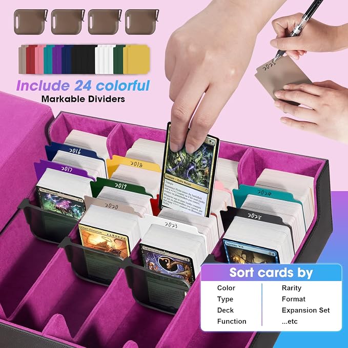 3000+Trading Card Storage Box, PU Leather Organizer Case - Image 3