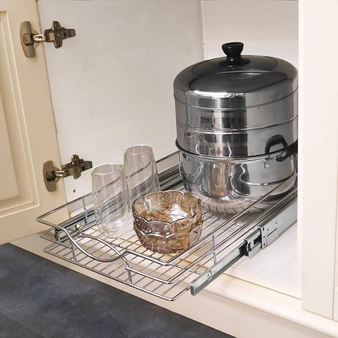 Pull Out Cabinet Organizer 23" W x 21" D, Heavy Duty Kitchen Cabinet Pull Out - Image 5