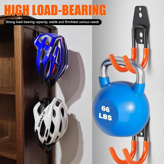 Heavy Duty Garage Storage Hooks, 4 Pack Utility Steel Garage Tool Organizer - Image 4