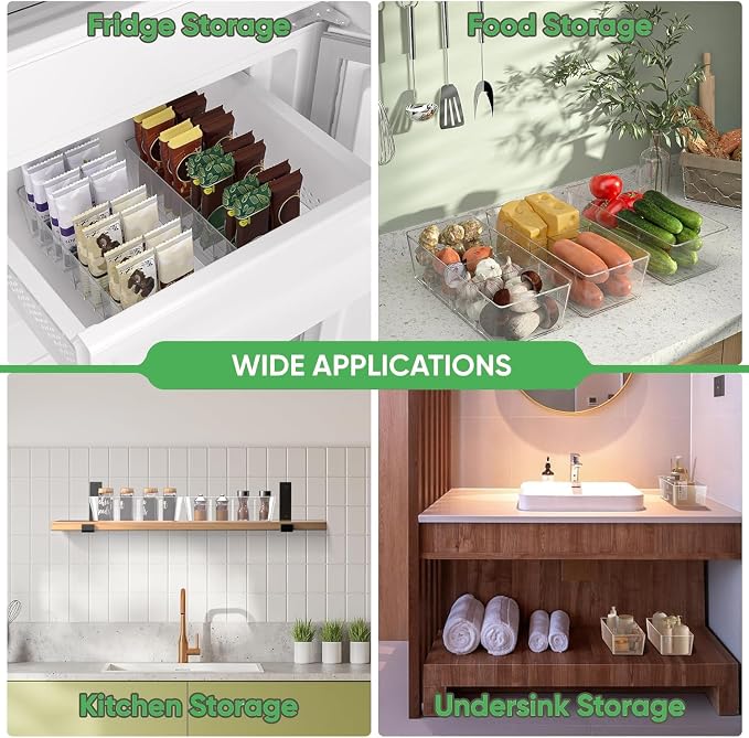 5 Pack Pantry Organizers and Storage, 4 compartment Snack Containers - Image 6