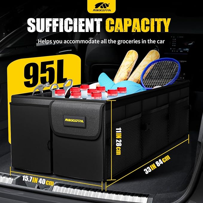 MIKKUPPA Car Trunk Organizer - 95L Collapsible Trunk Organizer - Image 2