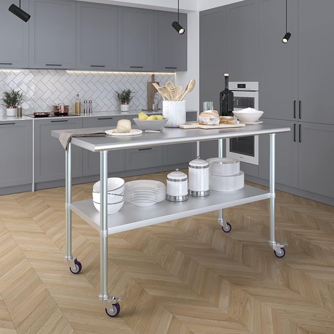 AmGood 30" x 60" Stainless Steel Work Table - Image 7