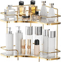 Seoneiro 2 Tier Corner Bathroom Counter Organizer, Cosmetic Skincare Organizer by Seoneiro