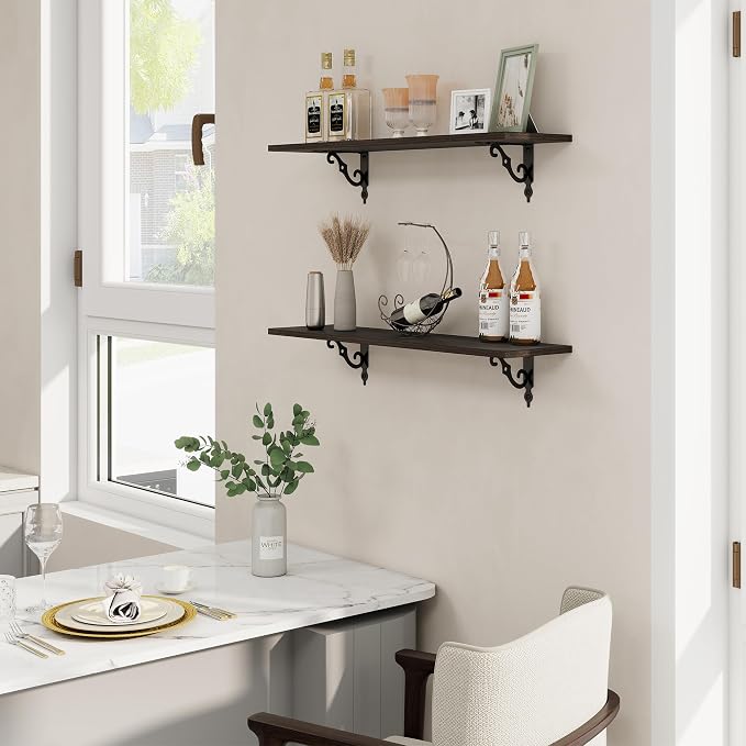 RICHFOCUS Floating Shelves for Wall Decor, 31.5W x 8D Shelves Set of 2 - Image 2