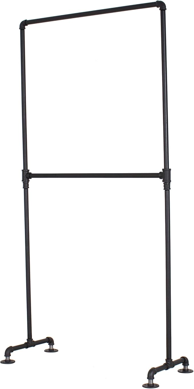 Industrial Pipe Double Rail Clothing Rack by William Robert's Vintage by WilliamRobertsVintage