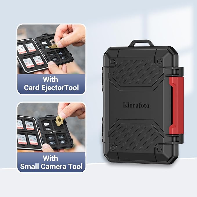 Memory Card Case with 18 Slots, IP67 Waterproof Anti-Shock Travel Camera Memory - Image 6
