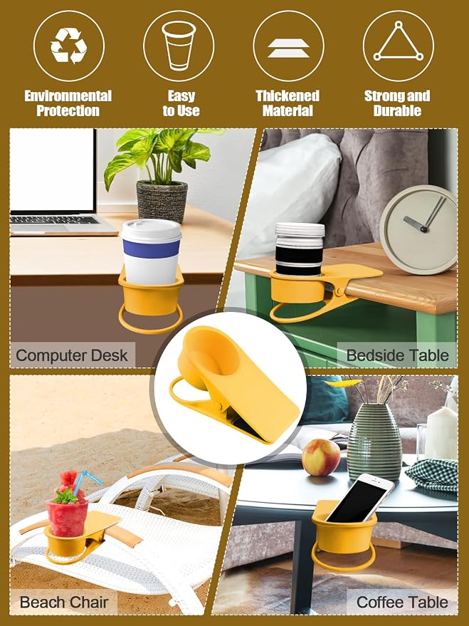 Kalolary 2-Pack Table Edge Cup Holder - Image 7