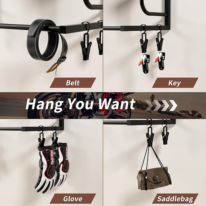 Motorcycle Helmet Holder Wall-Mounted Helmet Rack - Image 8