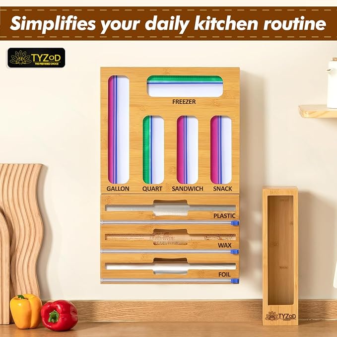 9-in-1 Bamboo Storage Bag Organizer - Image 5