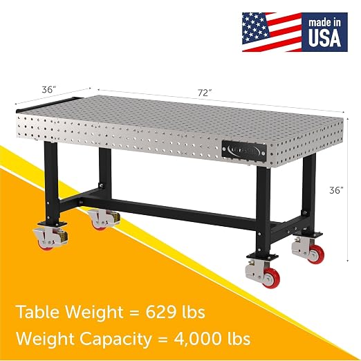 Classroom Welding & Fixture Table, 1/4" Carbon Steel Top, Made in The USA - Image 2