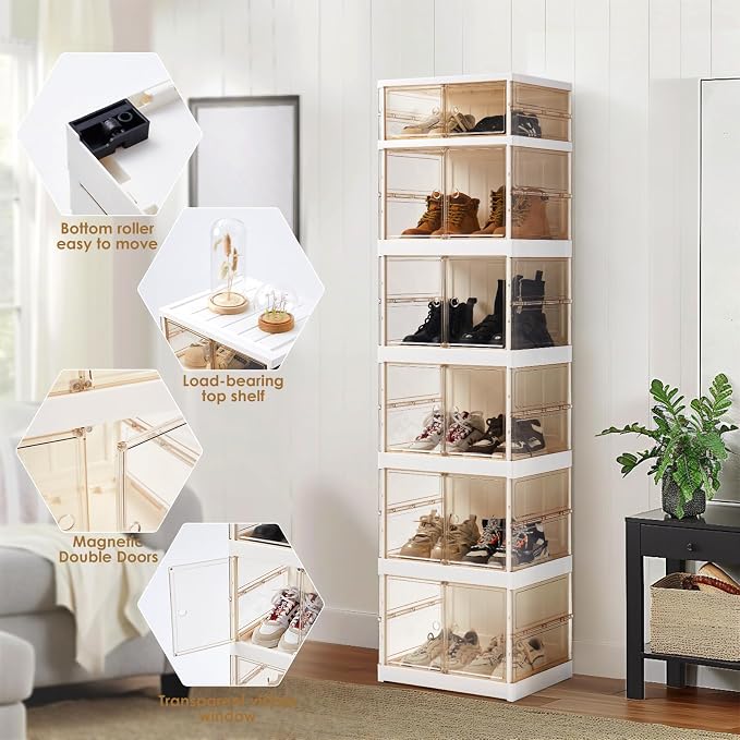 MGWILL Foldable Shoe Rack, Collapsible Shoe Organizers - Image 5