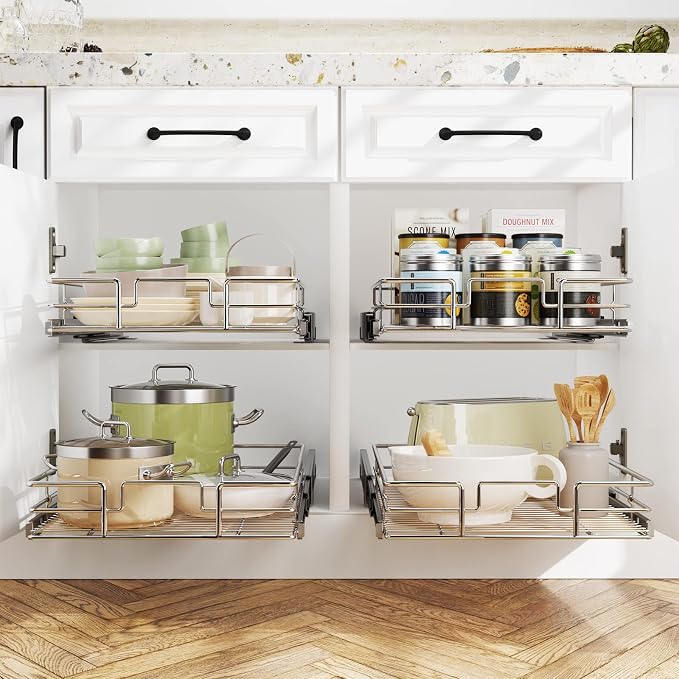 LOVMOR Pull Out Cabinet Organizer 25½" W x 21½" D, Kitchen Cabinet Pull Out - Image 6