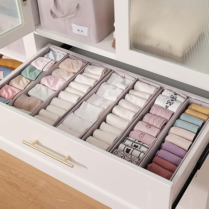 MURRI&MURRDI Mini Foldable Clothes Drawer Organizer 6 Pcs, Small Fabric Storage - Image 8
