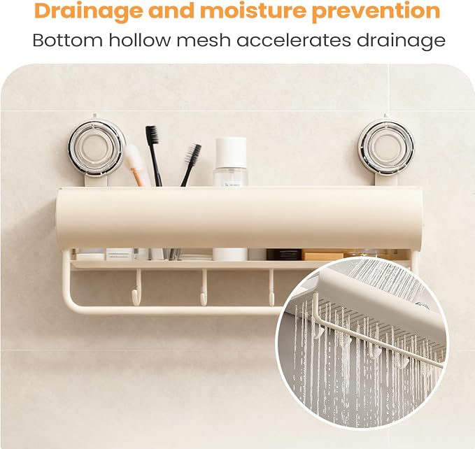 Bathroom Rack - Drill Free Shower Organizer, Rustproof Shelf, Adhesive Wall - Image 4