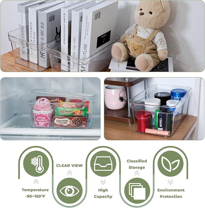 MOONEDGE Clear Plastic Storage Bins - Image 5