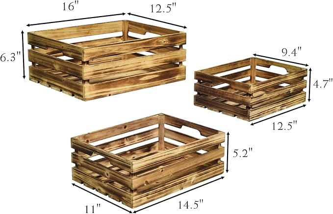Wooden Crates Set of 3 - Image 7