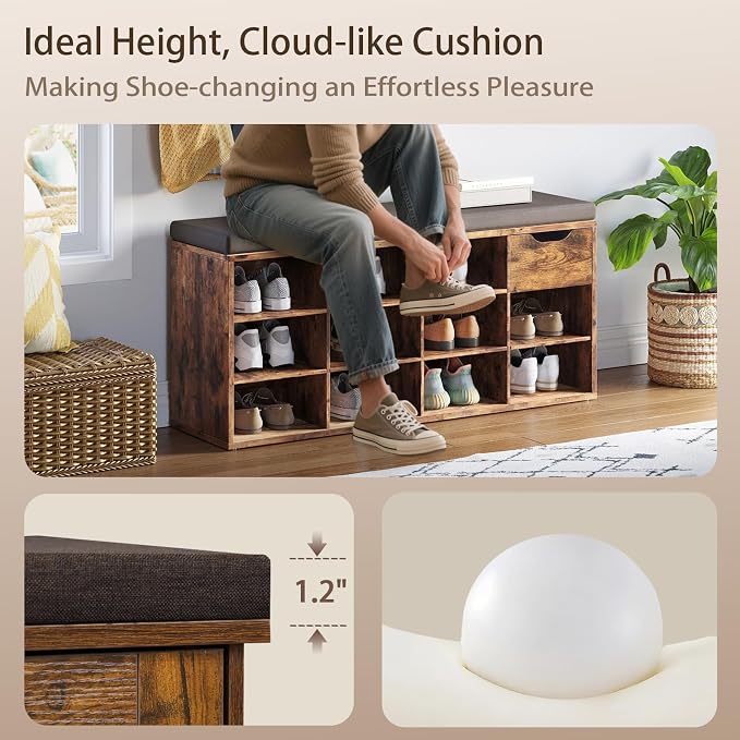 DINZI LVJ Shoe Storage Bench - Image 5