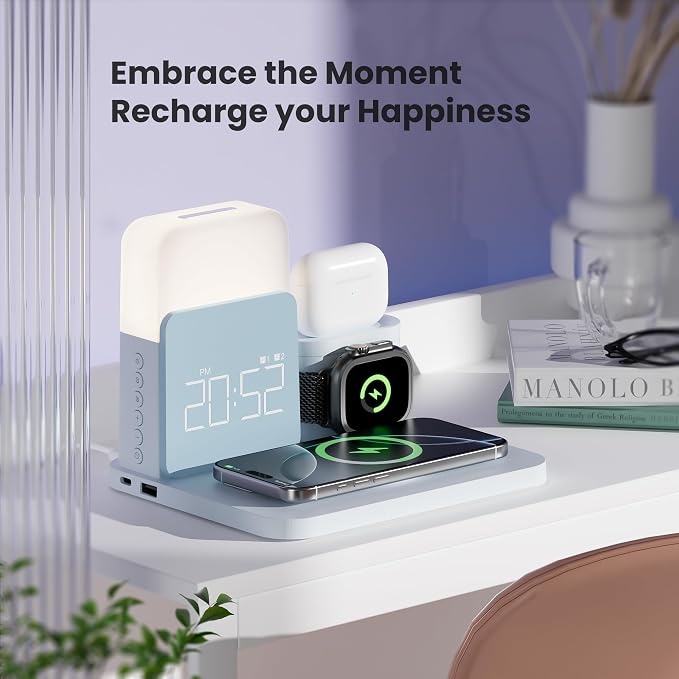 7 in 1 Wireless Charging Station, Alarm Clock - Image 6